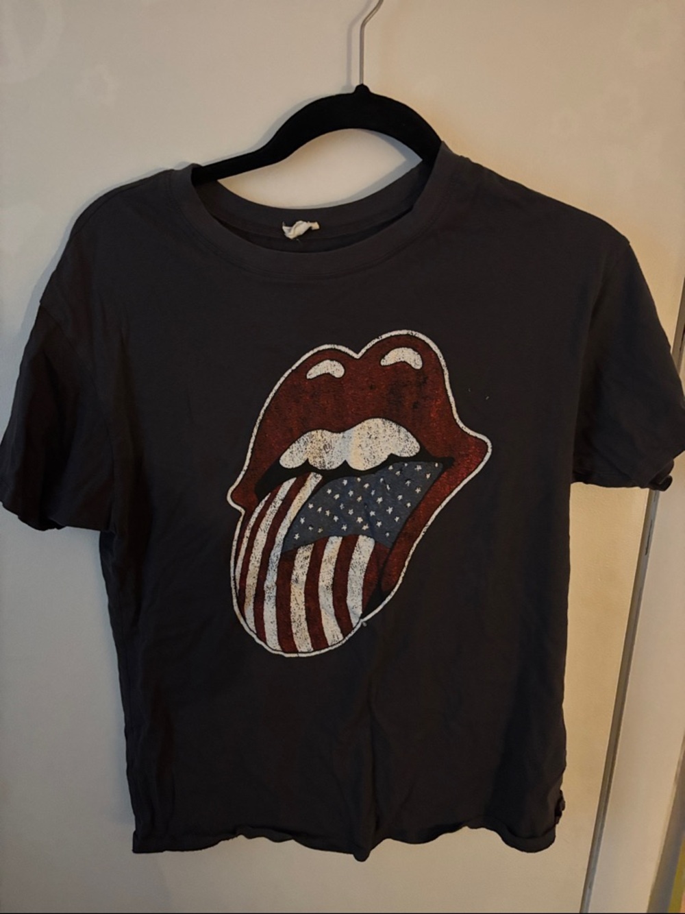 Garage Dark Gray Tee with “Rolling Stones”  Logo